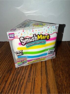RMS Beauty Rainbow Layer Cake Squishy Toy - White with Pink, Yellow, Green, Blue